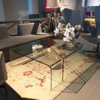 میز شیشه ای خم جلومبلی