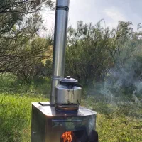 بخاری و غذاساز هیزمی سه کاره