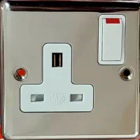 پریز MK اصل UK (BS1363) فریم استیل ۱۳ آمپر