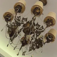 لوستر برنزی کهنه کاری شده