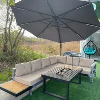 مبلمان طرح جیبو‌ باغی ویلایی صندلی تاب اتشدان فلزی