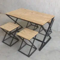 تولیدی عالین/ چوب و فلز طرح ایکس ۴نفره|کافی‌شاپ و رستوران|شیراز, گچی|دیوار