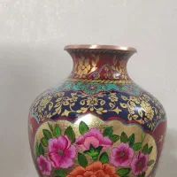 صنایع دستی گلدان مس و نقاشی طرح خاص و تک