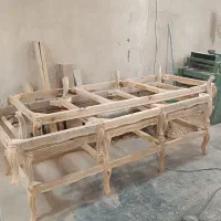 کلاف خام تکی مینیمال صندلی و چستر ابزاری چوب توسکا