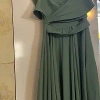 لباس مجلسی سبز پاستیلی سایز ۳۸ تا ۴۲ مزونی|لباس|مشهد, پروین اعتصامی|دیوار