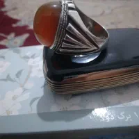 انگشتر رکاب شیرازی عقیق دست‌ساز سنگین