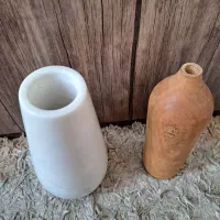 گلدان سنگی و چوبی