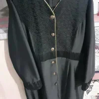 مانتو مجلسی نو مشکی طرح دار