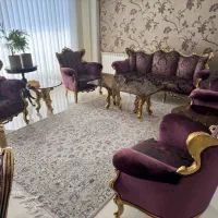 مبلمان استیل ۷ نفره به همراه میز ناهارخوری ۸ نفره