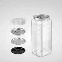 بطری پت کن اسکوئِر 500 سی سی پلاستیکی