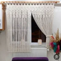 پرده مکرومه|پرده، رانر، رومیزی|مشهد, حجاب (شهرک غرب)|دیوار