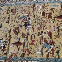فرش مشهد ماشینی نقش شکارگاه