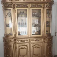 بوفه چوب راش شیشه گرد