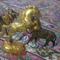 مجسمه برنجی خارجی شیر های میناکاری و اسب|مجسمه، تندیس، ماکت|چهارباغ, |دیوار
