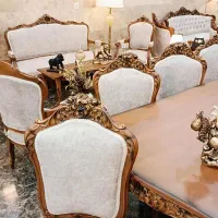مبلمان‌وناهارخوری انگلیسی (تمام چوب راش) آنتیک