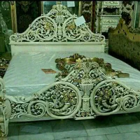 سرویس خواب چوبی تمام چوب دونفره سه گل ماهیچه|تخت و سرویس خواب|تهران, یافت آباد جنوبی|دیوار