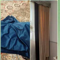 پرده مخمل والان آبی نفتی نونو