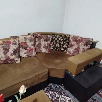 مبل ۷ نفره ال شکل دسته دوبل- میز جلو مبلی|مبلمان خانگی و میز عسلی|قزوین, |دیوار