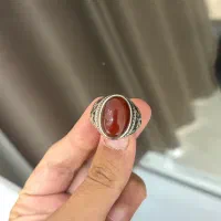 انگشتر عقیق رکاب نقره دست ساز|جواهرات|یزد, |دیوار