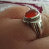 انگشتر دست ساز با نگین عقیق یمن کهنه|جواهرات|شیراز, کوزه گری|دیوار