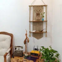 مکرومه بافی دیوارکوب،شلف طبقه ی،کوسن،پرده ،چشم نظر