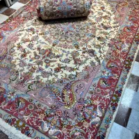 فرش دستباف جفت۶متری کاشمر ریزبافت گلابریشم دستبافت