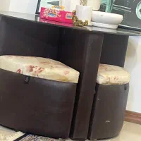 میز نهار خوری چهار نفره رویه پارچه و بدنه چرم