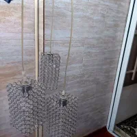 اویزبافت سه شعله ارتفاع قابل تنظیم رنگ نقره ای|لوستر و چراغ آویز|پاکدشت, پاکدشت (مامازند)|دیوار