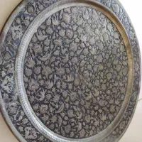 سینی قلم زنی ۴۸ سانتیمتر بسیار قدیمی