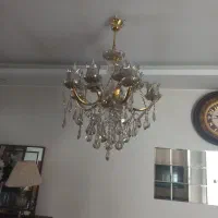 لوستر ۱۰ شعله کریستال بوهمیا با دیوار کوب ست|لوستر و چراغ آویز|کرج, فاز ۲ مهرشهر|دیوار