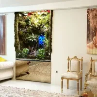 تراریوم (دیوار سبز) همراه با آبشار صخره ای
