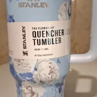 تراول ماگ استنلی stanley گلدار دو رنگ بنفش و آبی