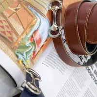 کمربند چرم سگگ فلزی مدل 6071