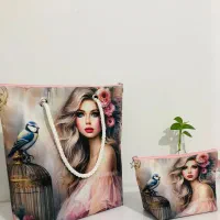 ست کیف دستی با کیف ارایش|صنایع دستی و سایر لوازم تزئینی|میاندوآب, |دیوار