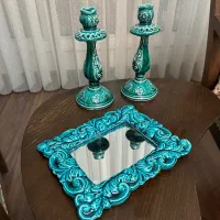 آیینه و شمعدان سفالی