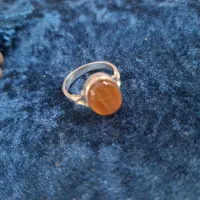 انگشتر عقیق یمن  رکاب نقره همراه باحرز و تربت