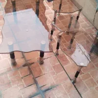میز عسلی شیشه ای