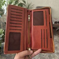 کیف پولی و دسته چک چرم طبیعی درجه یک