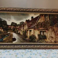 تابلو فرش ماشینی ۱۲۰۰ شانه سایز ۱۰۰ در ۵۰ با قاب