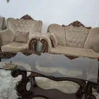 مبل هفت نفره همراه عسلی و جلومبلی راش