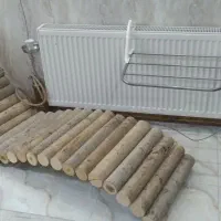 صندلی چوبی راحتی و ویترینی