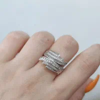 انگشتر جواهر تمام نقره چپ و راستی عین طلا کادو خاص|بدلیجات|تبریز, |دیوار