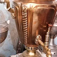 سماورذغالی تراشدارروس وسینی قلمدارومشربه قاجارظروف|کلکسیون اشیاء عتیقه|زنجان, |دیوار