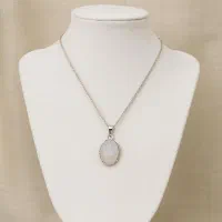 گردنبند عقیق سلیمانی تمام استیل