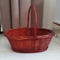 سبد حصیری چوبی