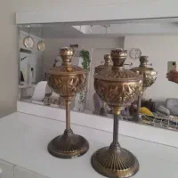 یک جفت شمعدان آنتیک فتیله ای برنز نو نو|لوستر و چراغ آویز|تهران, جیحون|دیوار