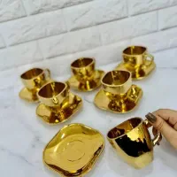 استکان ونعلبکی های طلایی اک|ظروف سرو و پذیرایی|قم, شهرک فاطمیه|دیوار