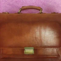 کیف ادرای چرم طبیعی عسلی