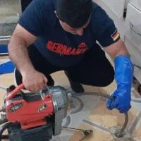 لوله بازکنی گرفتگی فاضلاب بادستگاه برقی