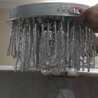 دوعدد لوستر کریستالی ریموتدار ۳زمانهledخور کم مصرف